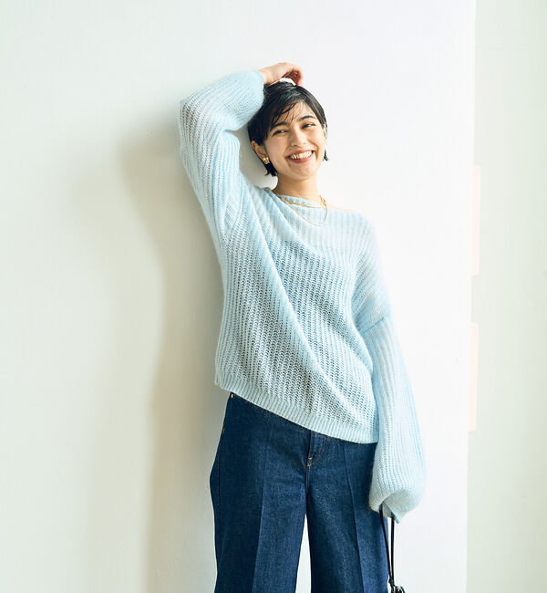 Rouge vif「ラメモヘアシアーパフプルオーバー」|ニット・セーター|