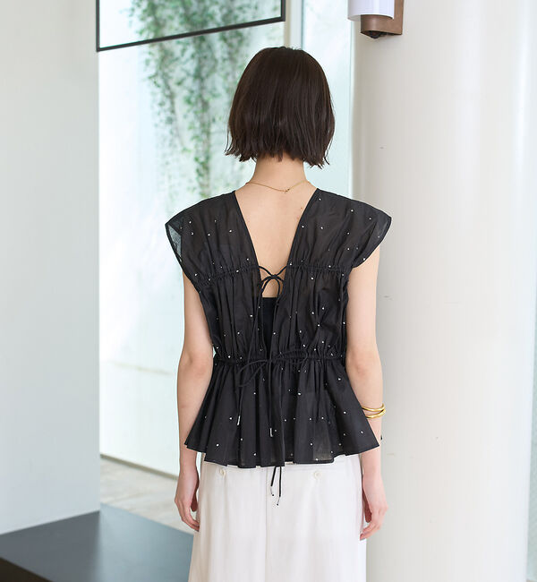 Rouge vif「シルバードット刺繍ペプラムブラウス」|シャツ・ブラウス|