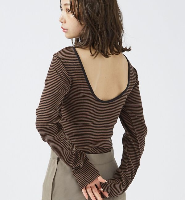 Rouge vif「【Robert P. Miller】パネルリブ バックオープンロンT / 背あき」|Tシャツ・カットソー|