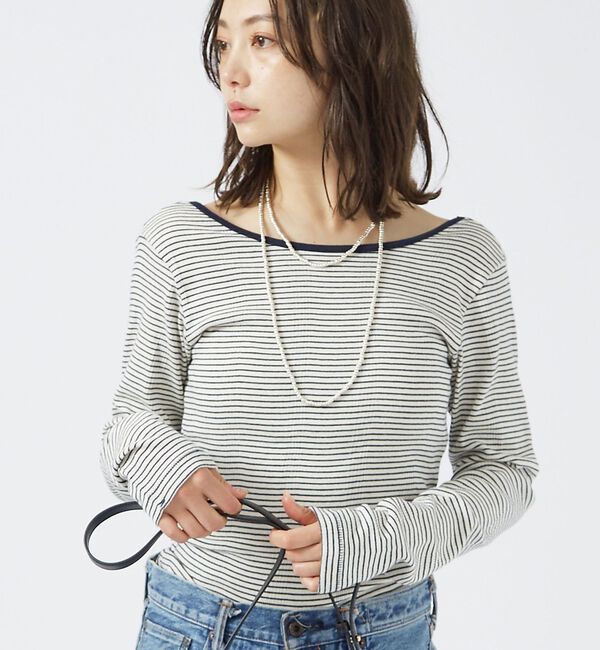 Rouge vif「【Robert P. Miller】パネルリブ バックオープンロンT / 背あき」|Tシャツ・カットソー|