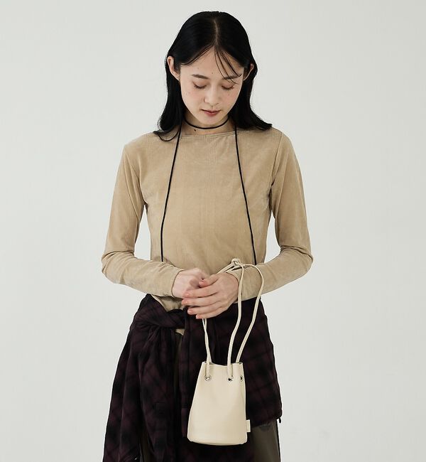 Rouge vif「【blancle/ブランクレ】レザーミニ巾着バッグ/S.LEATHER TUBE」|ショルダー・メッセンジャー|