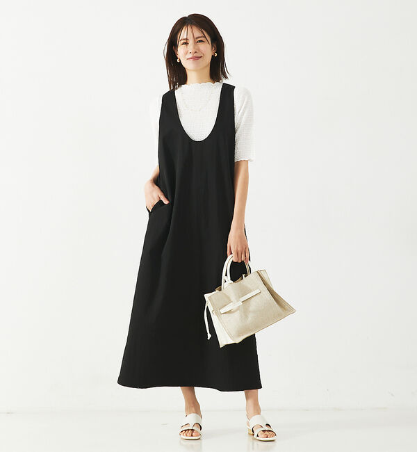 abahouse mavie「【大人のいちまんワンピ】UネックZIP2WAYワンピース」|ワンピース|