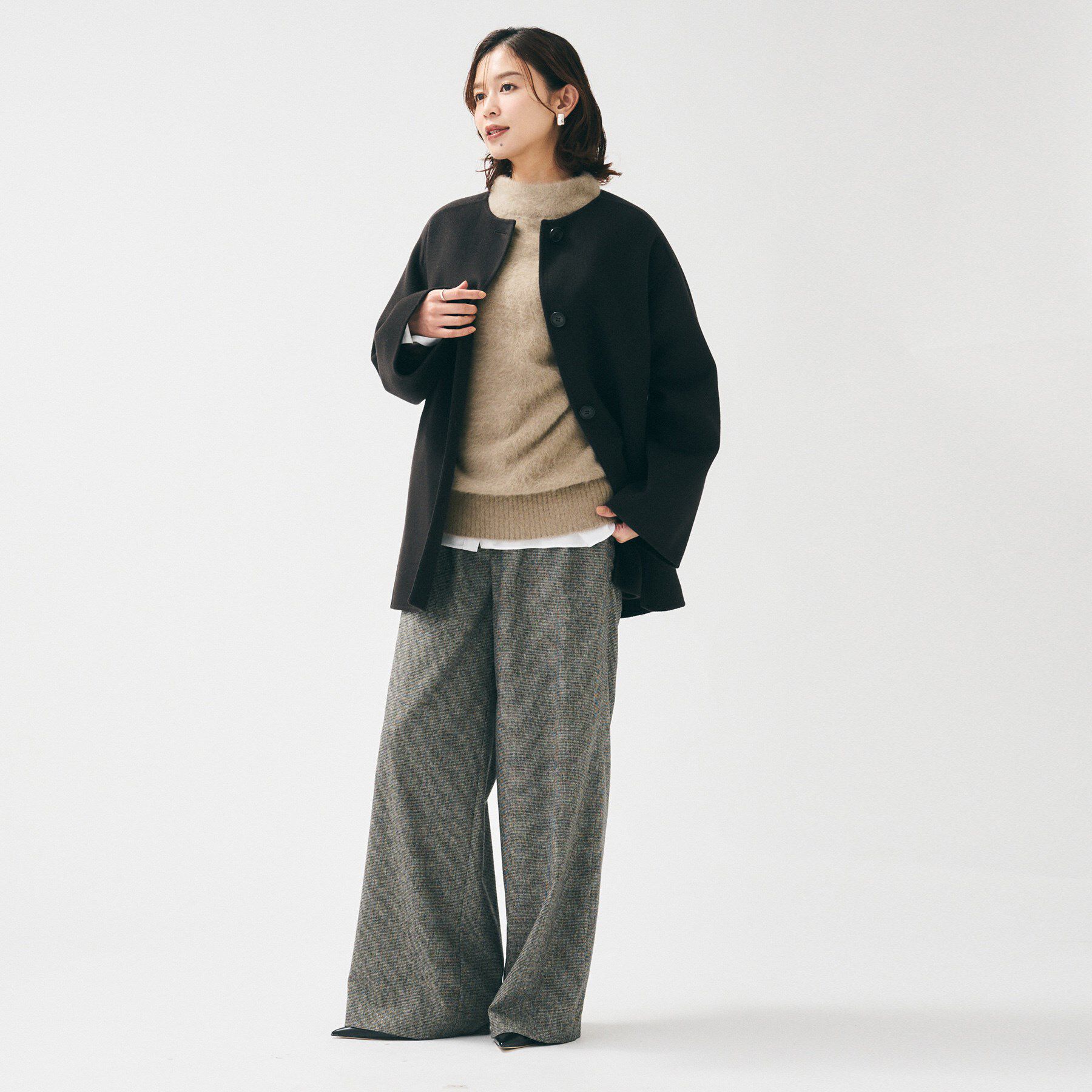 UNTITLED「【大人な品格/ふわふわニット】フォックスカシミヤ コクーンニット」|ニット・セーター|