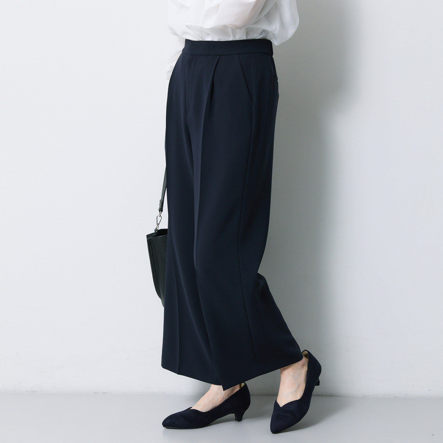 Reflect「【SS-4Lサイズ／通勤／セレモニー／セットアップ可】タック入りワイドパンツ」|その他|
