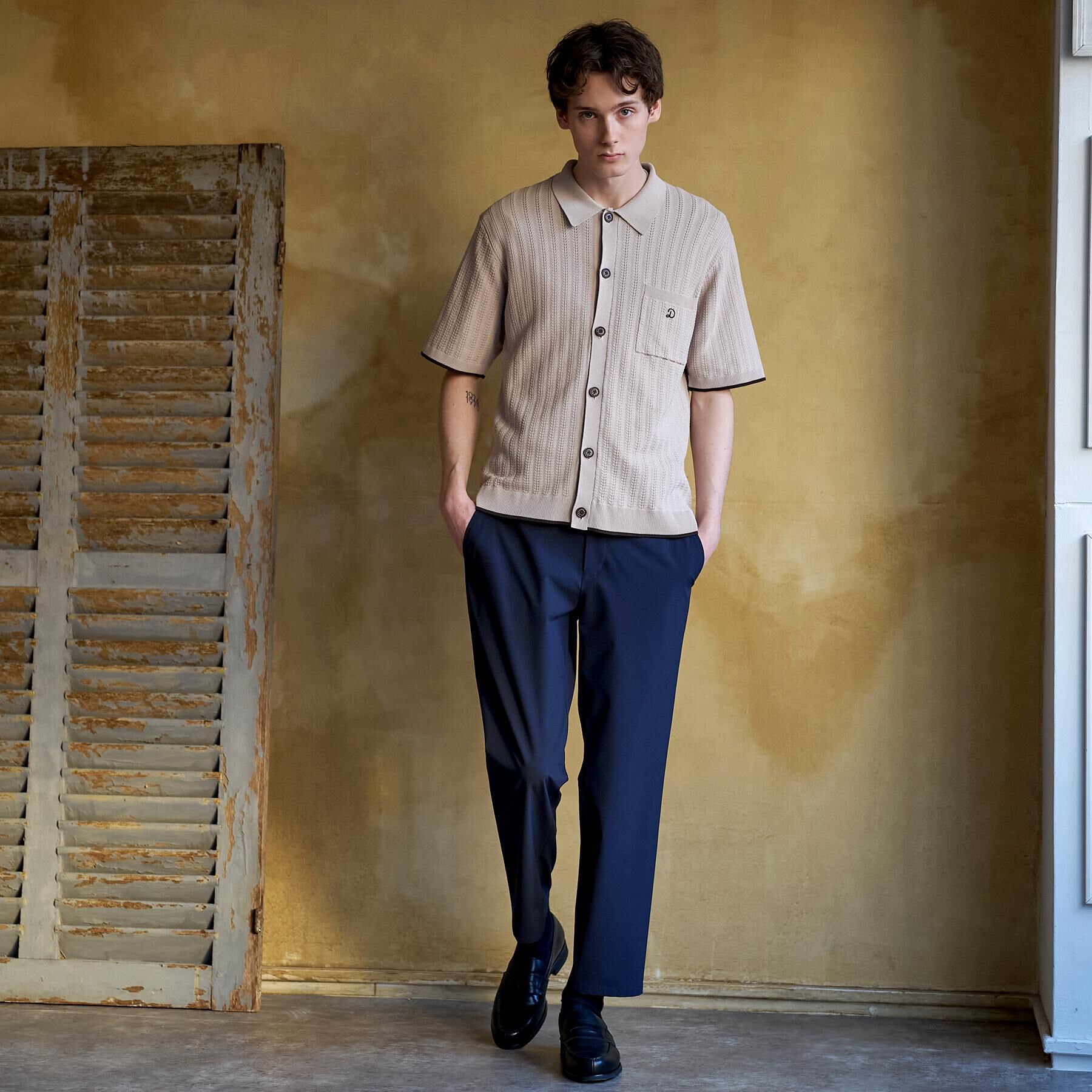 DRESSTERIOR「【Safari5月号掲載】ウォッシャブル キューバニットシャツ」|ニット・セーター|