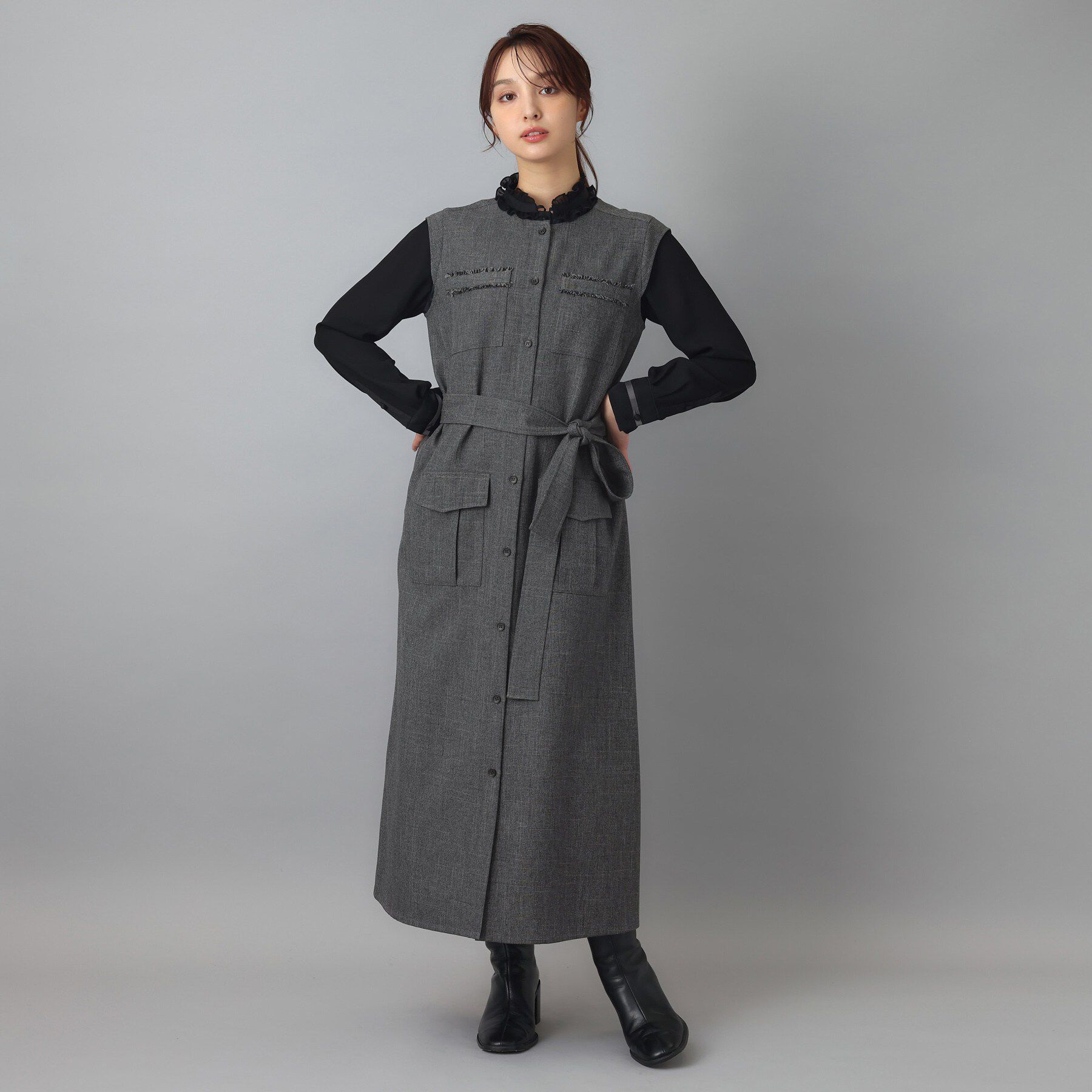 DRESSTERIOR「【ウォッシャブル】ツイードライクワンピース」|ワンピース|