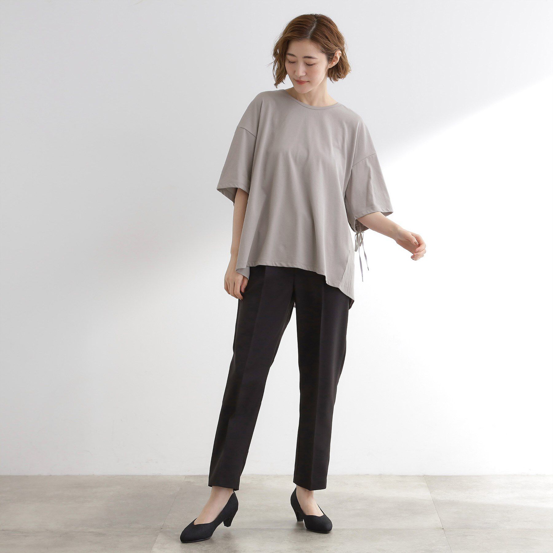 grove「後ろ姿で魅せる　バックドロストシャーリングTシャツ」|Tシャツ・カットソー|