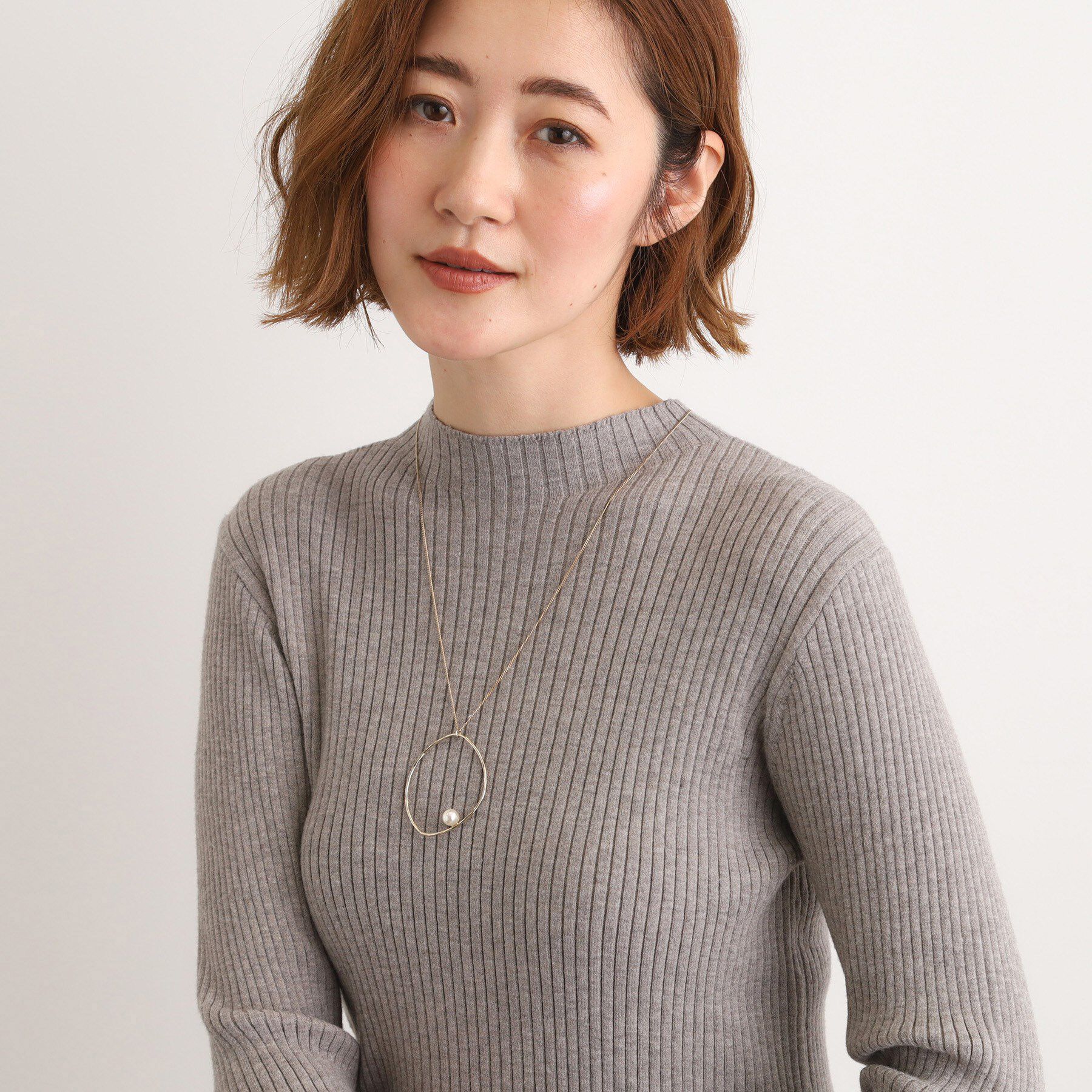 grove「メタルビッグリングフェイクパールネックレス」|ネックレス|