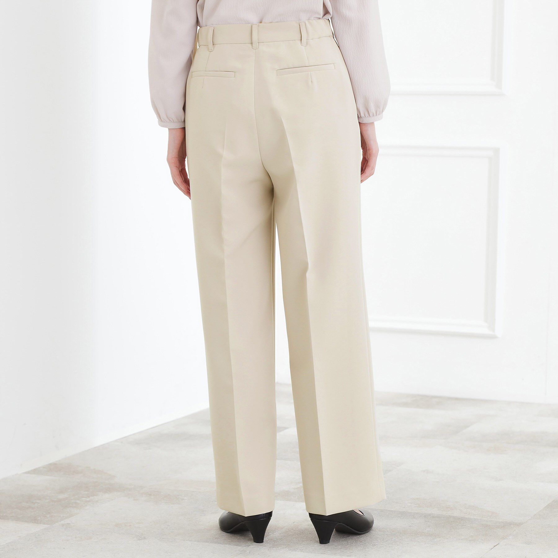grove「【マシンウォッシュ／防シワ/SS-3L】ストレッチワイドパンツ」|その他|
