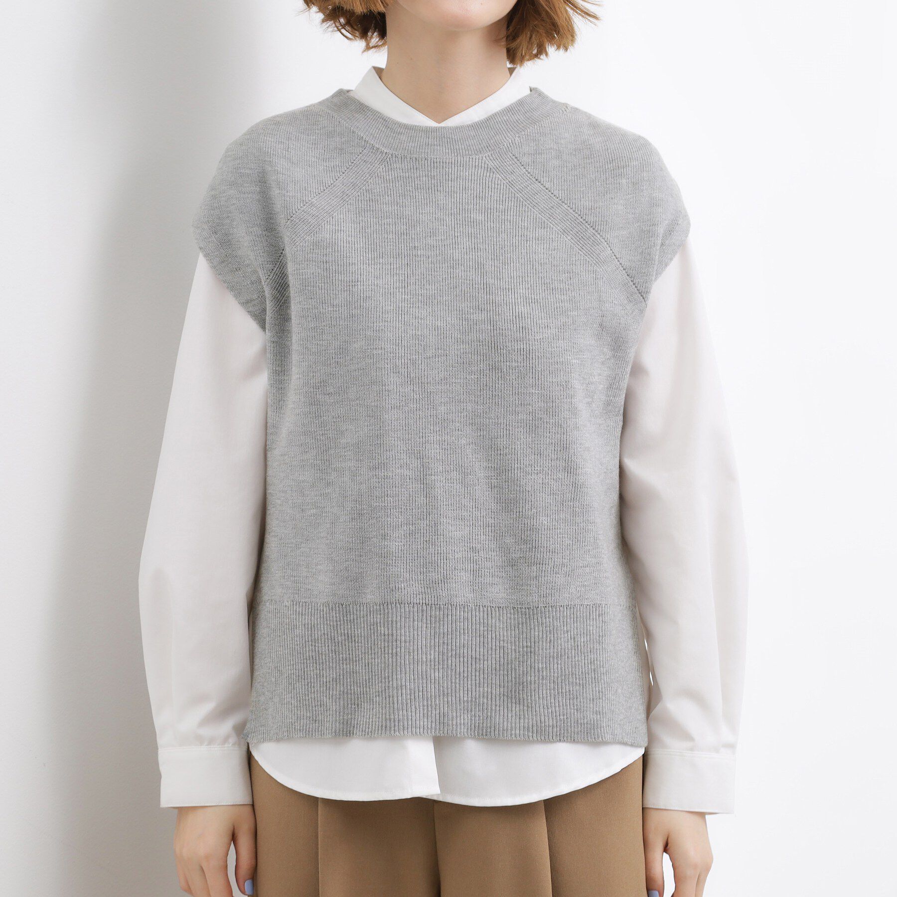 grove「【2点SET】一枚でコーデが決まる！ニットベスト&times;シャツSET」|シャツ・ブラウス|