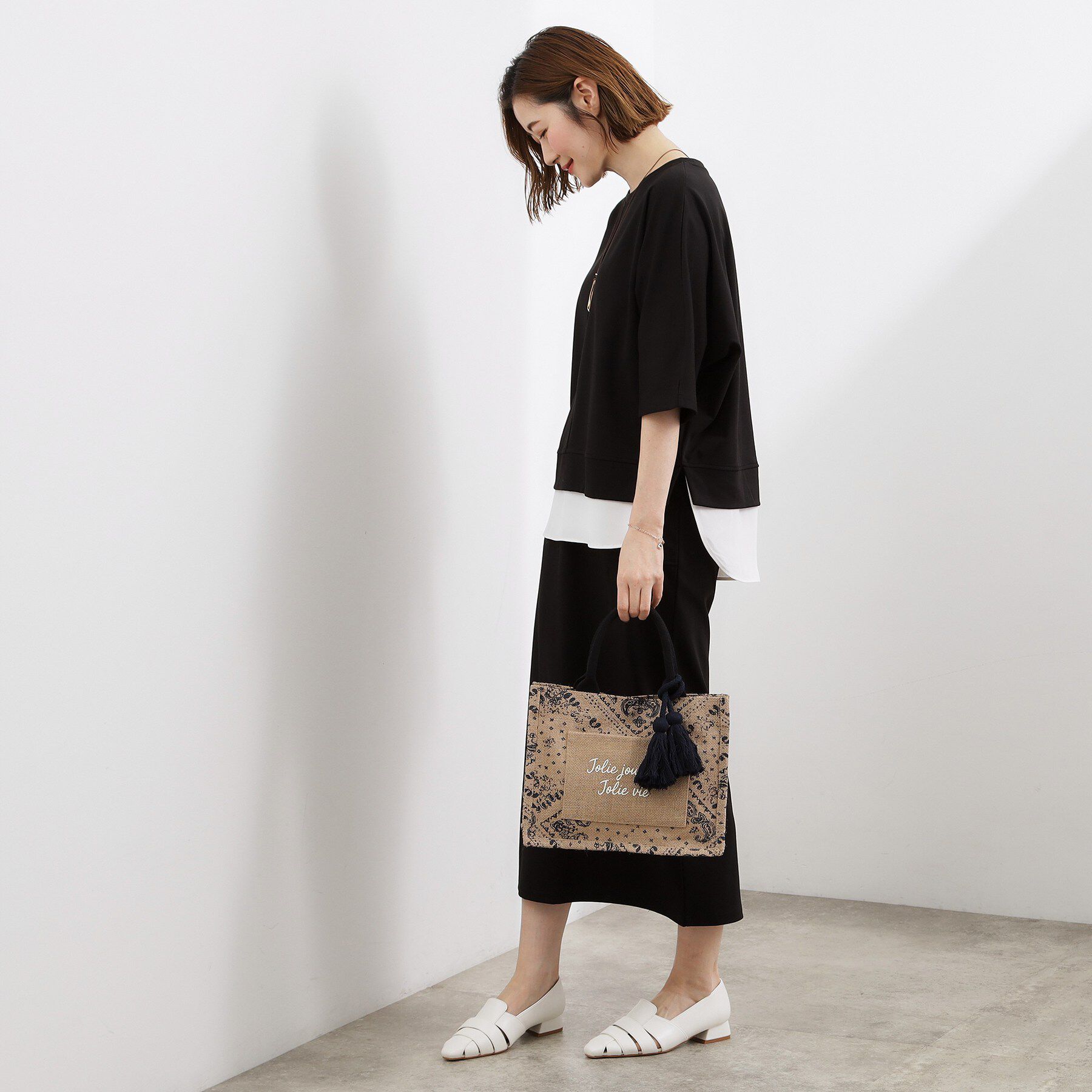 grove「【時短コーデ】シルキーポンチレイヤード風セットアップ」|スーツ|