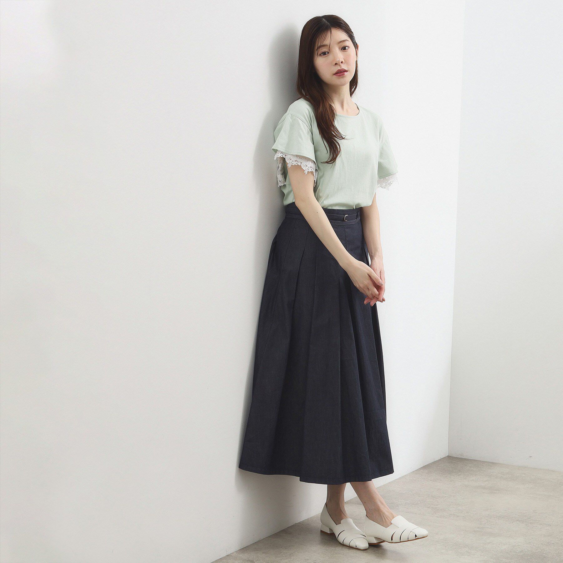 grove「【二の腕カバー、UV】涼しく華やかに、レースレイヤードスリーブTシャツ」|Tシャツ・カットソー|