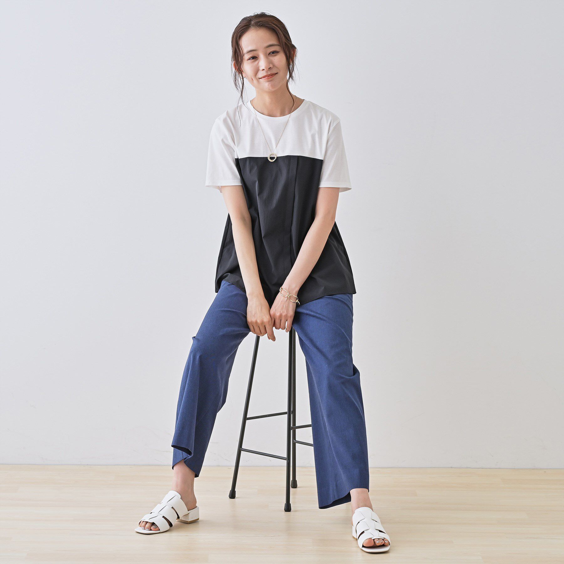 INDIVI「【洗える】ビスチェレイヤード風トップス」|Tシャツ・カットソー|