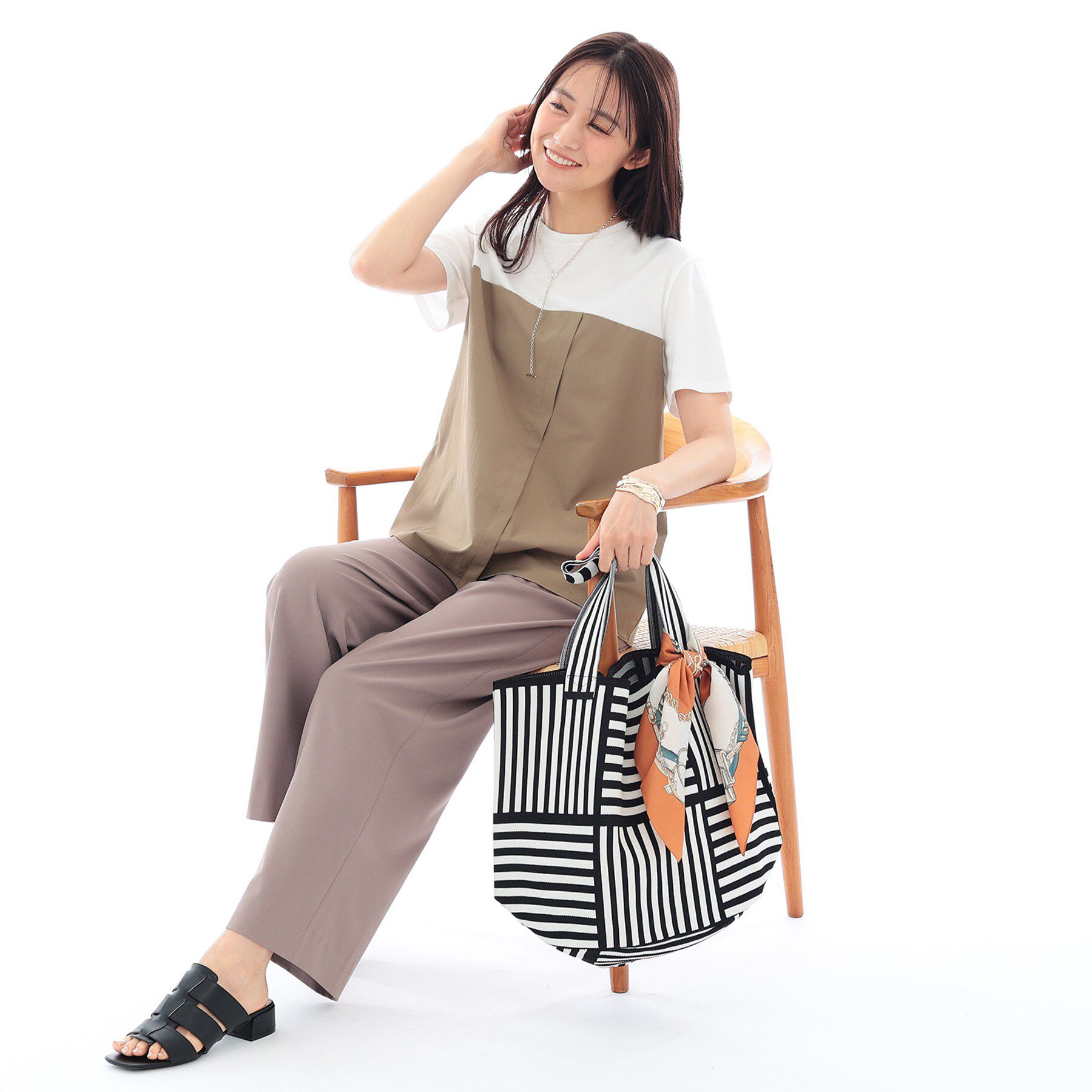INDIVI「【洗える】ビスチェレイヤード風トップス」|Tシャツ・カットソー|