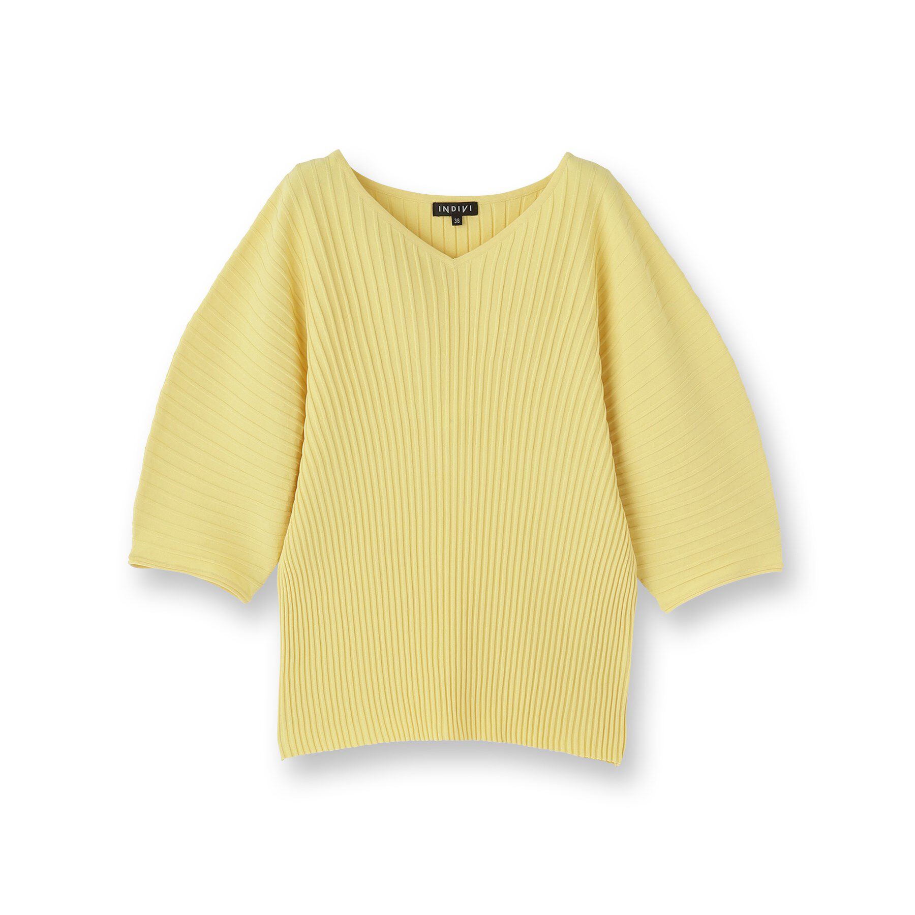 INDIVI「【二の腕カバー／スタイルアップ】ドライタッチストレッチニット」|Tシャツ・カットソー|