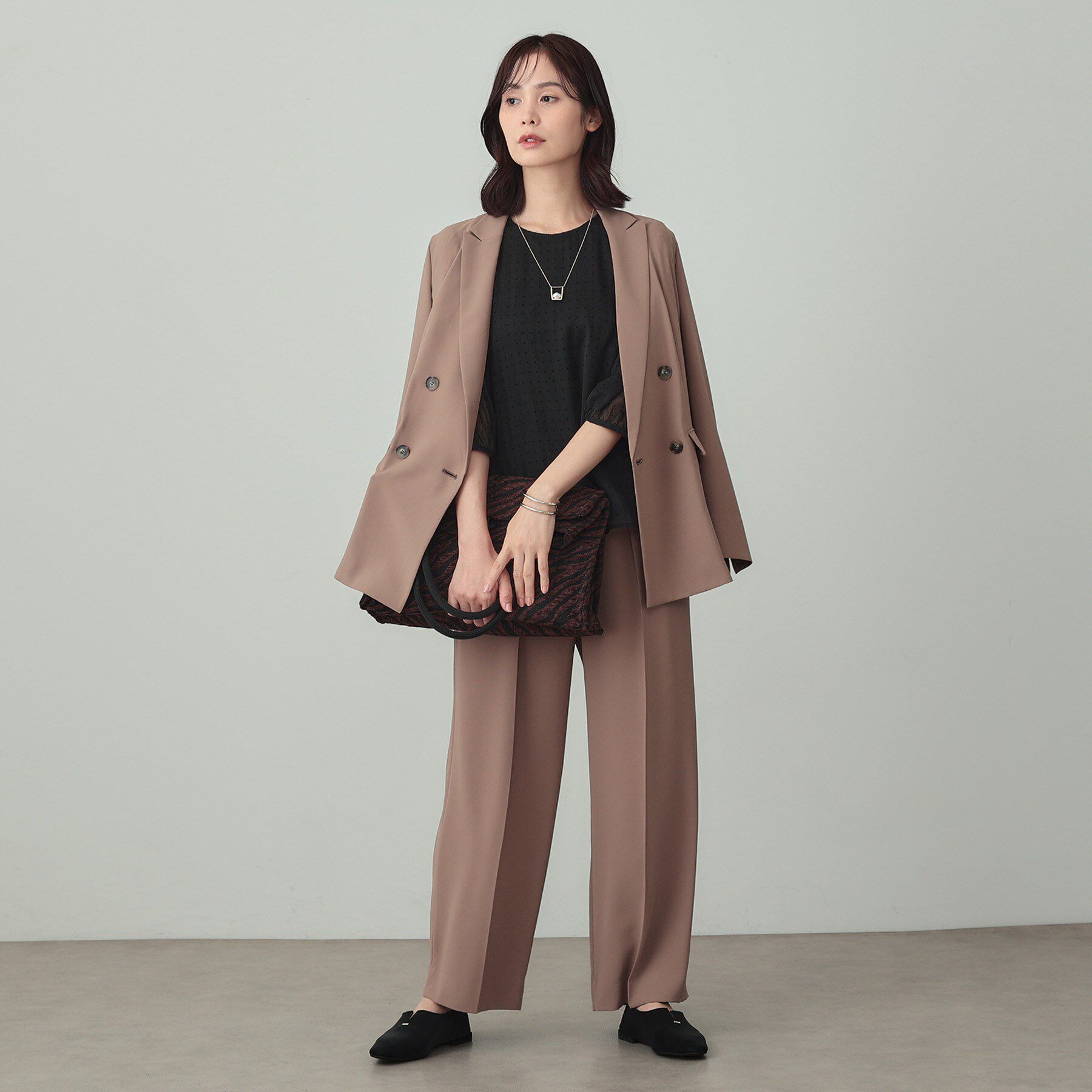 INDIVI「フロッキードットブラウス」|シャツ・ブラウス|