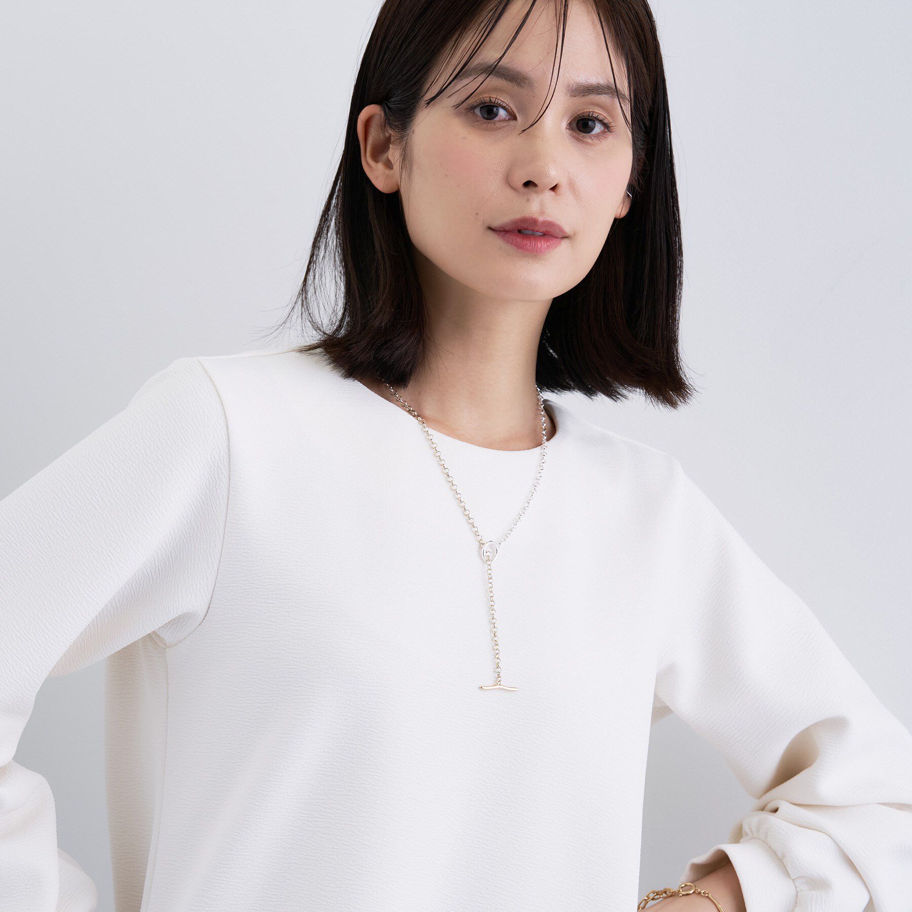 INDIVI「【SETUP可能／袖コンシャス】ダンボールジャージトップス」|Tシャツ・カットソー|