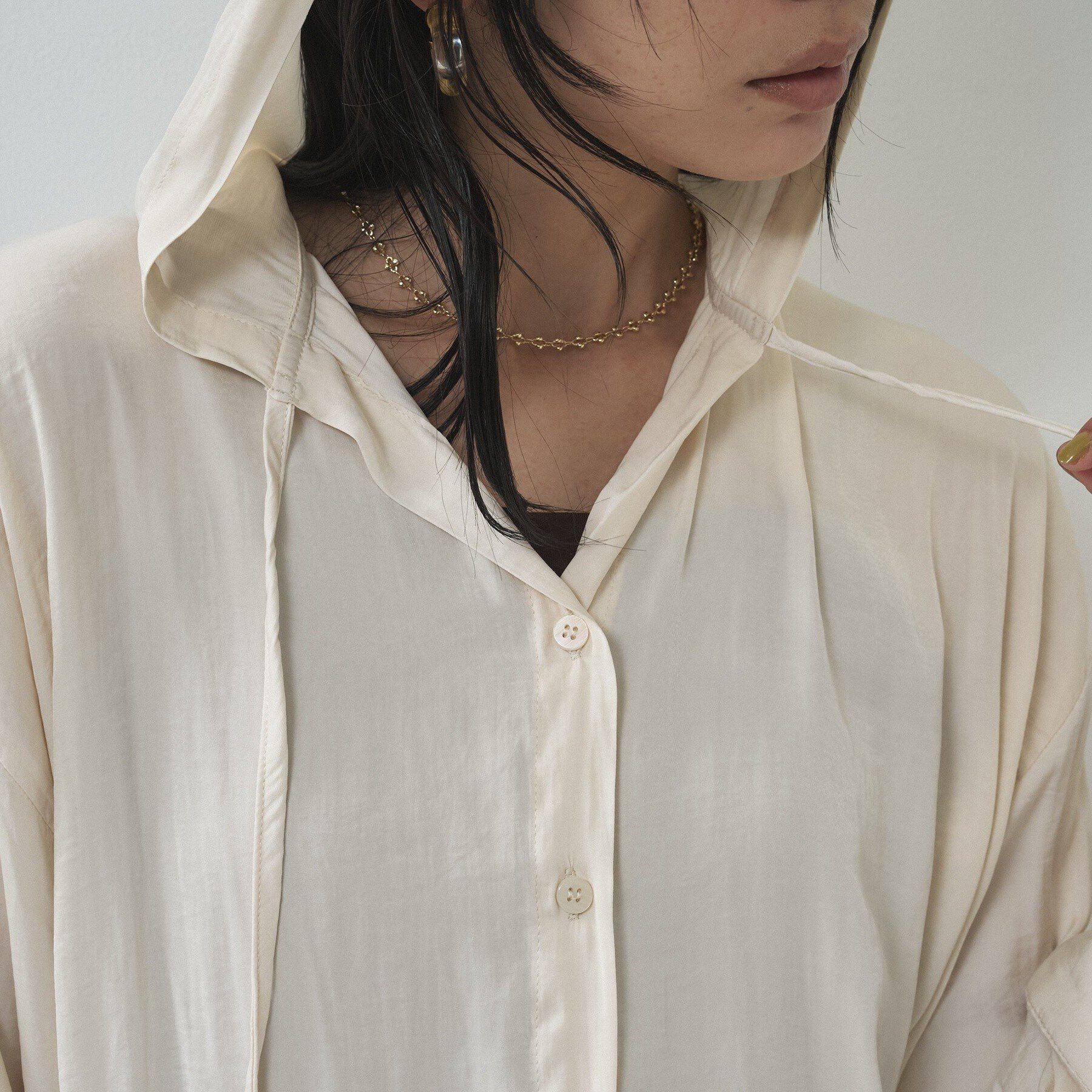GALLEST「【一部店舗限定】シアーフードオーバーシャツ」|シャツ・ブラウス|