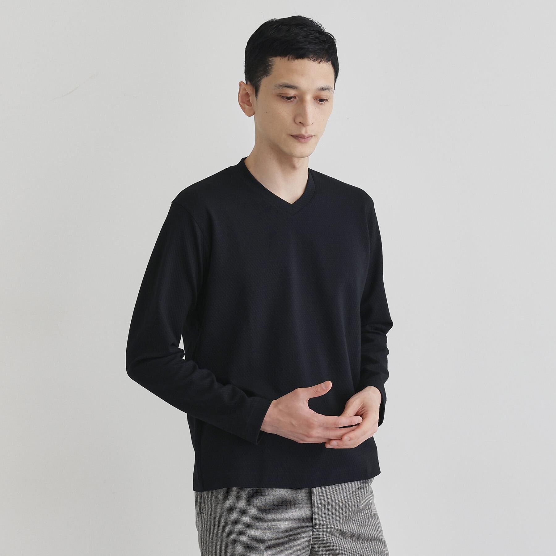 TAKEO KIKUCHI「【尾州織】ブリスタ Vネック カットソー」|Tシャツ・カットソー|