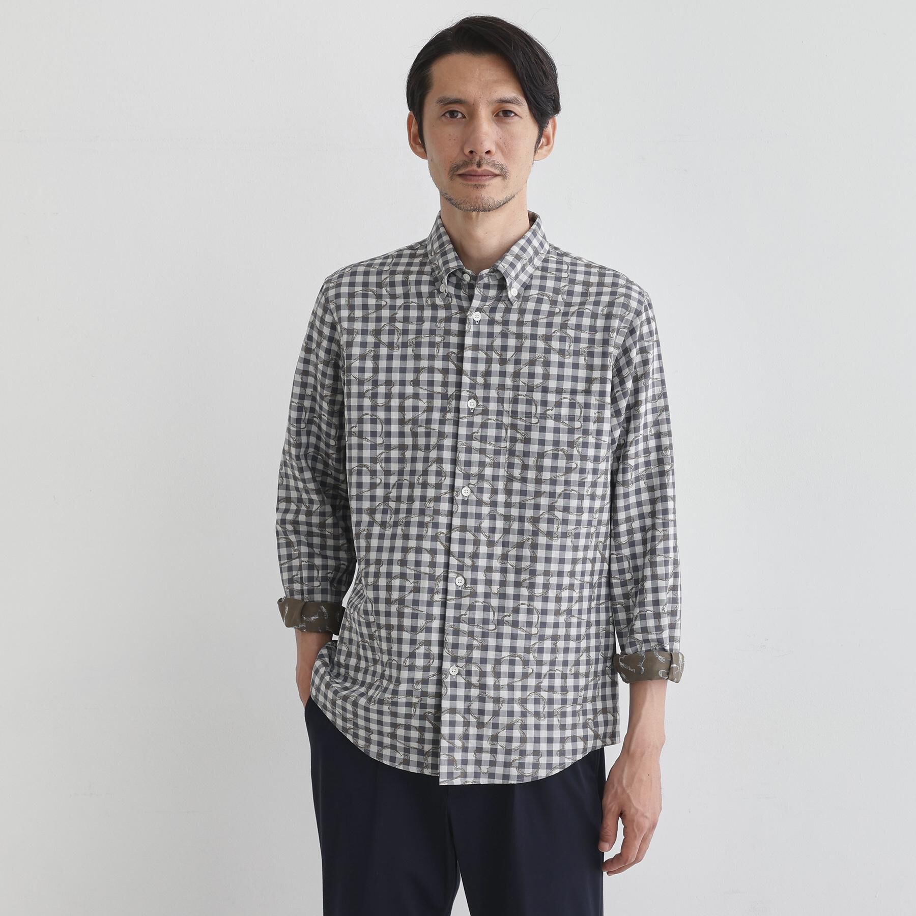 TAKEO KIKUCHI「チェックボーラーガーゼシャツ」|シャツ・ブラウス|