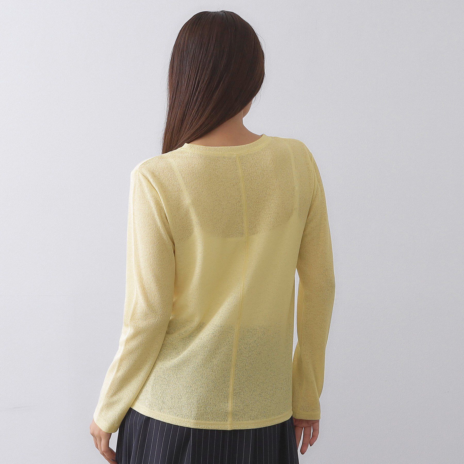OPAQUE.CLIP「シアーラウンドネックカットソー【洗濯機洗い可】」|Tシャツ・カットソー|