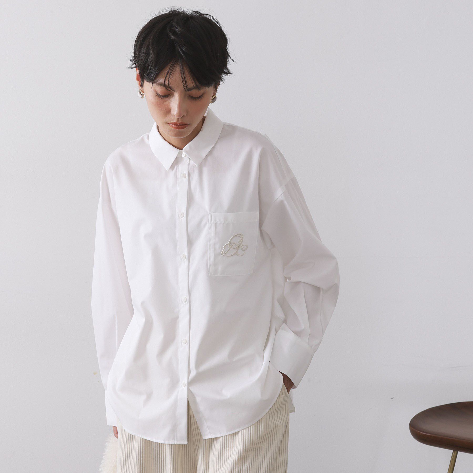 OPAQUE.CLIP「ポケット刺繍レギュラーカラーシャツ【洗濯機OK】」|シャツ・ブラウス|