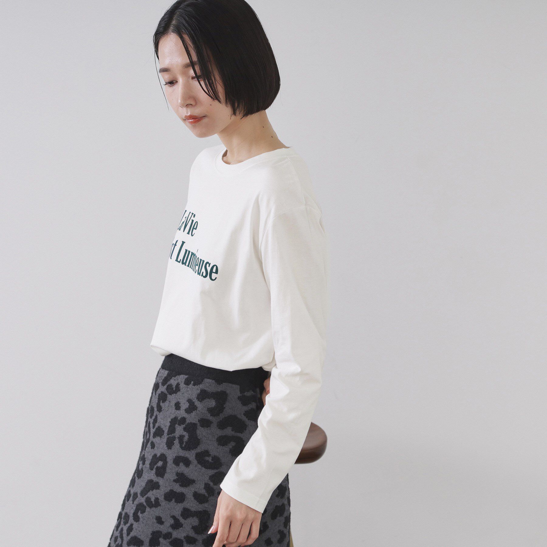 OPAQUE.CLIP「ロングロゴTシャツ【洗濯機OK】」|Tシャツ・カットソー|