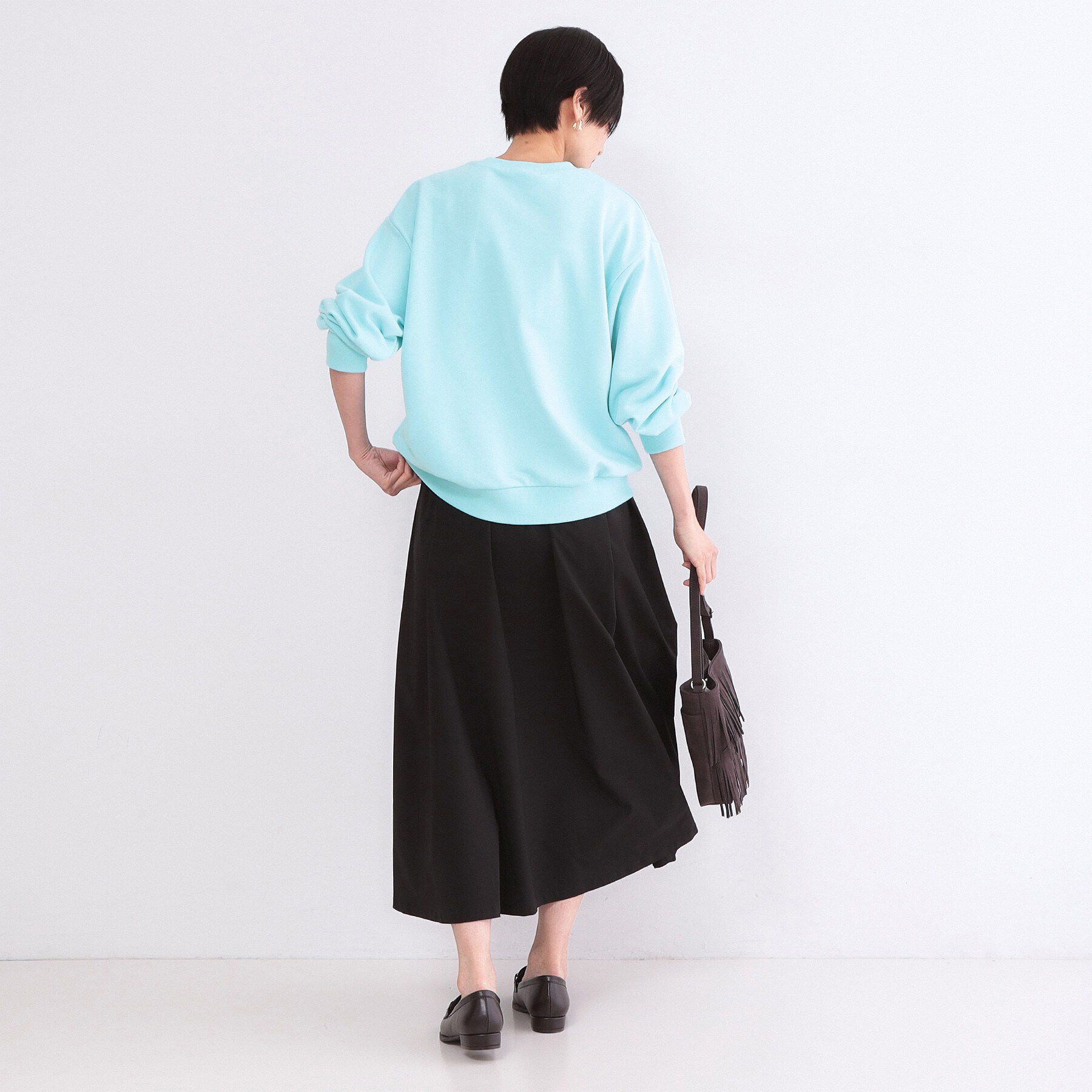 OPAQUE.CLIP「ロゴ刺繍裏毛トップス【洗濯機OK】」|Tシャツ・カットソー|