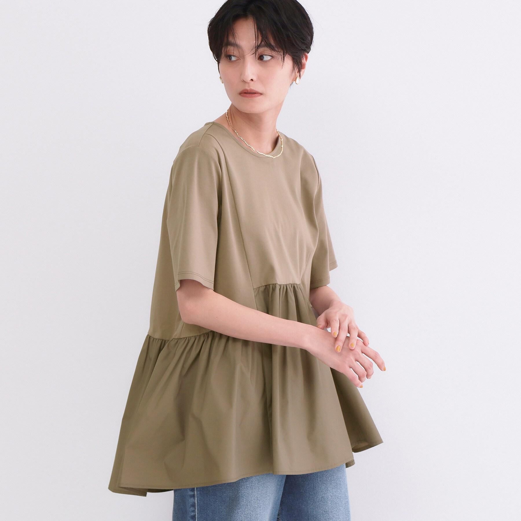 OPAQUE.CLIP「ペプラムドッキングカットソー【洗濯機OK】」|Tシャツ・カットソー|