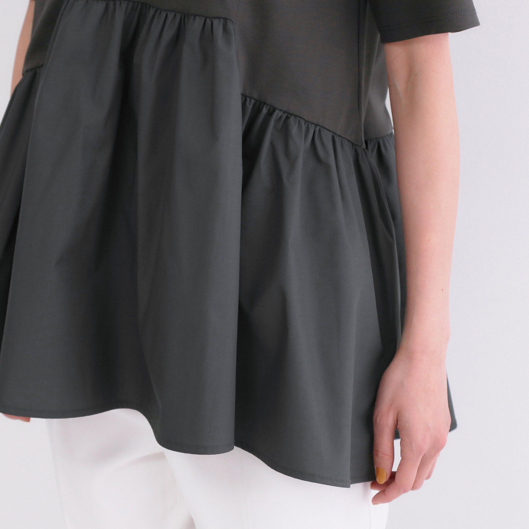 OPAQUE.CLIP「ペプラムドッキングカットソー【洗濯機OK】」|Tシャツ・カットソー|