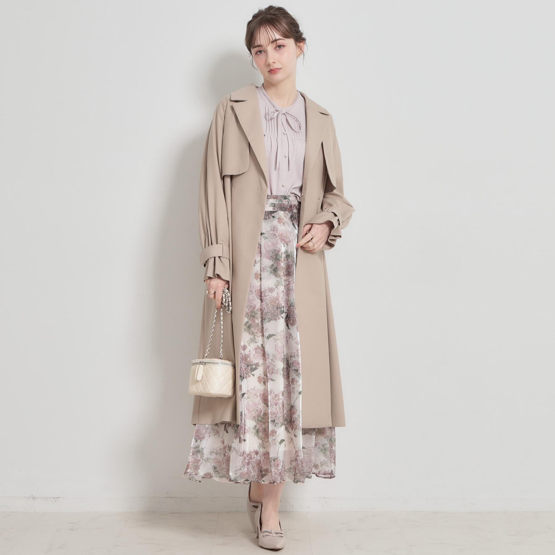 Couture broach「【撥水・ハレの日・通勤】ロングトレンチコート」|トレンチコート|