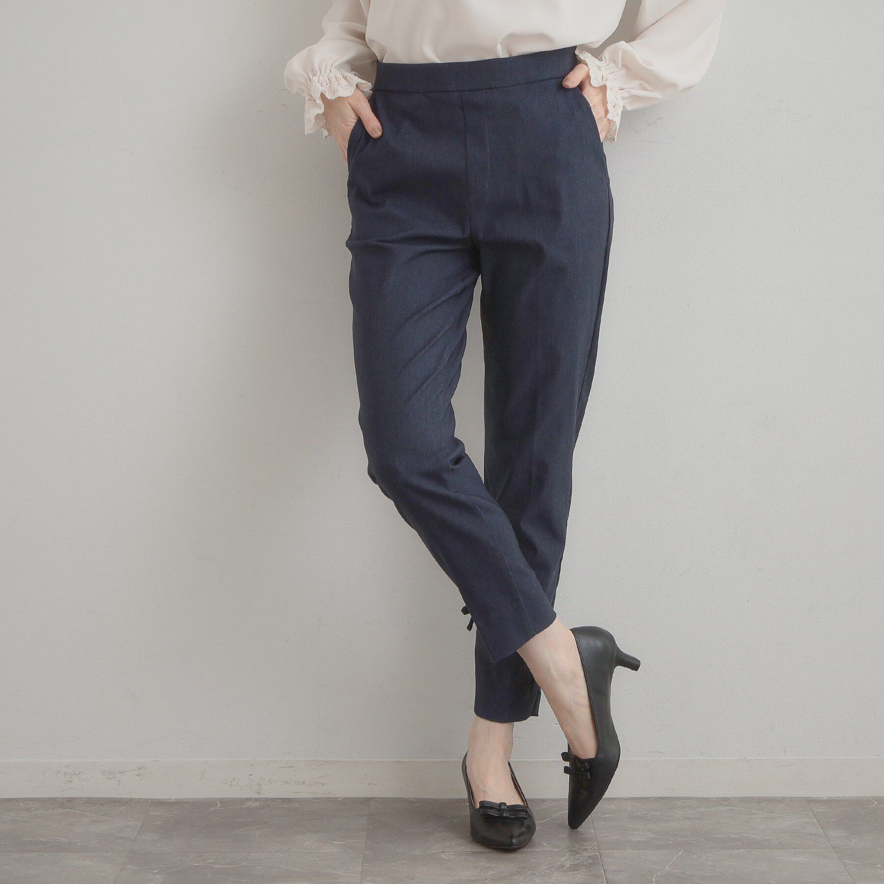 Couture broach「リボンハイパーストレッチパンツ」|その他|ネイビー(094)