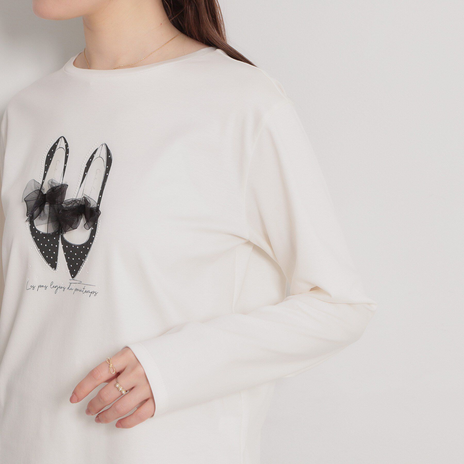 Couture broach「【綿100％・洗える】パリジェンヌ プリントTシャツ」|Tシャツ・カットソー|