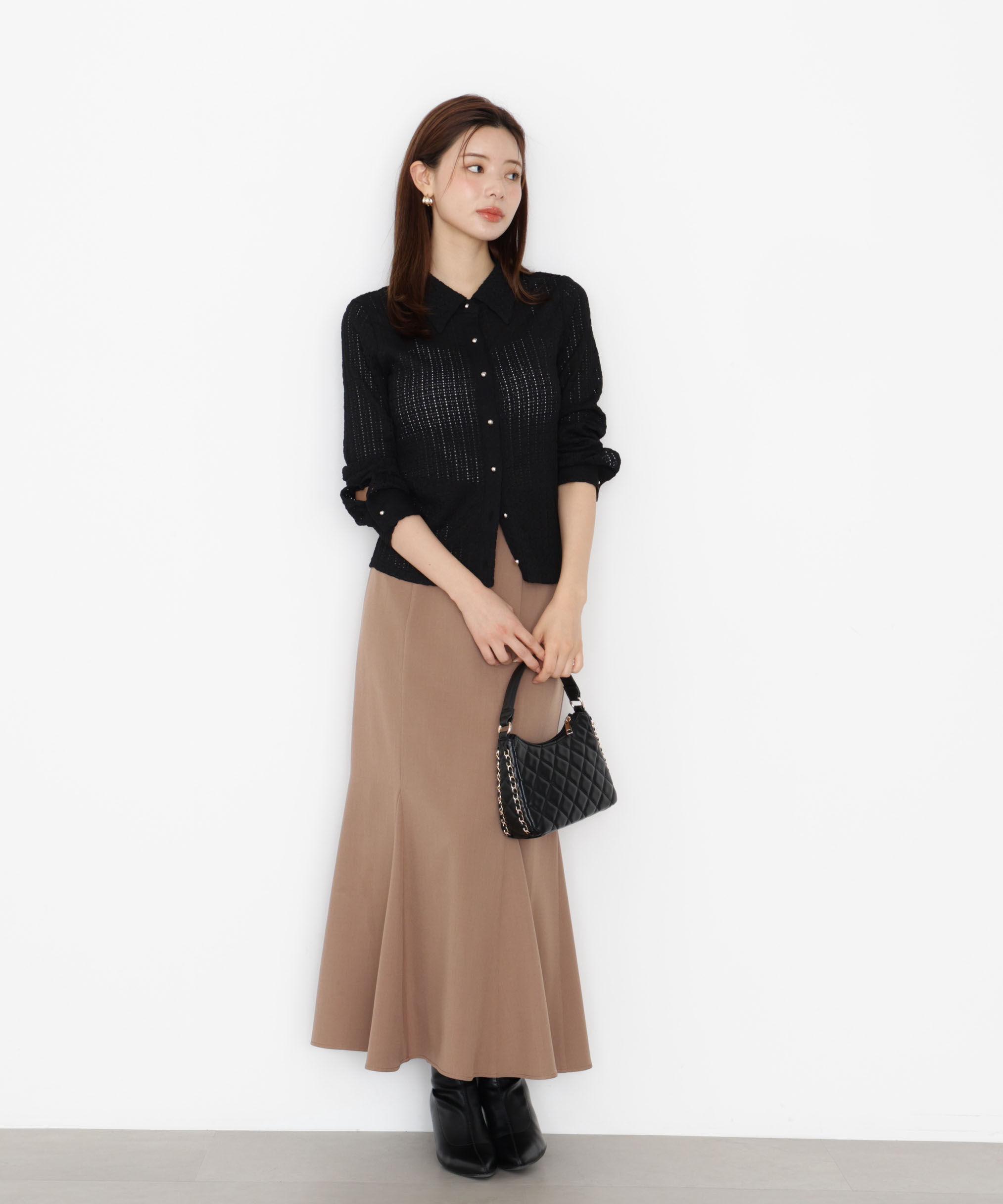 PROPORTION BODY DRESSING「＜ハンドウォッシャブル＞アイレットレースシャツ 25AW」|Tシャツ・カットソー|