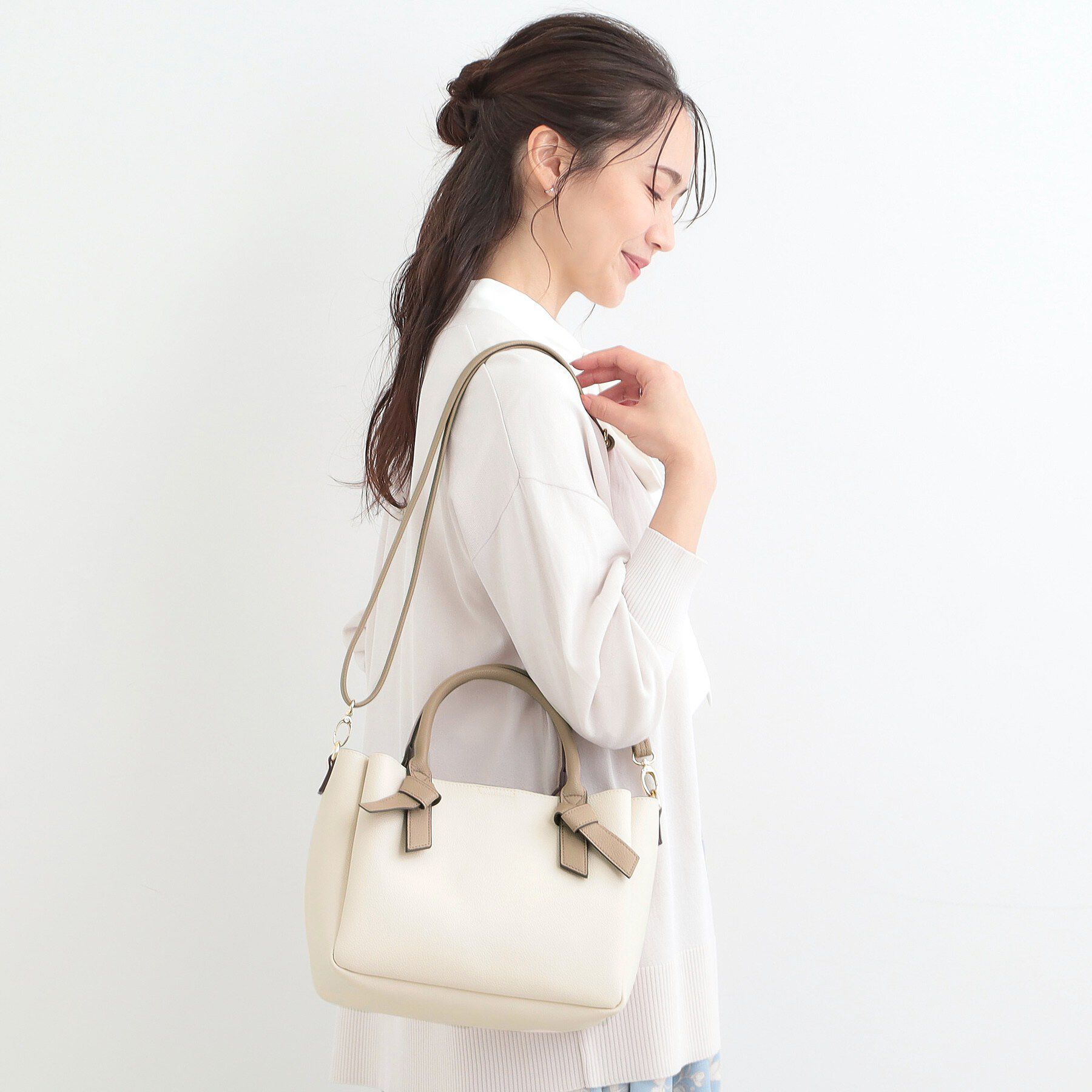 SHOO･LA･RUE「ハンドルリボンデザイントートバッグ」|トートバッグ|