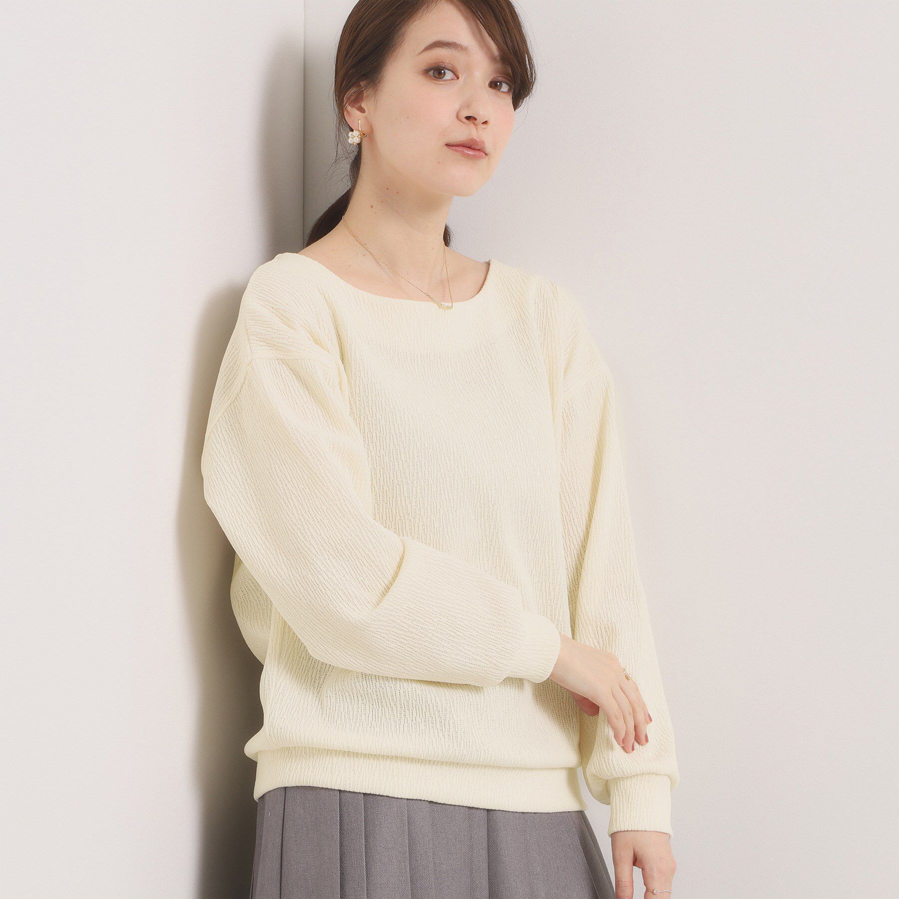 ITS&rsquo;DEMO「【洗濯機OK】ウェーブモールプルオーバー」|Tシャツ・カットソー|