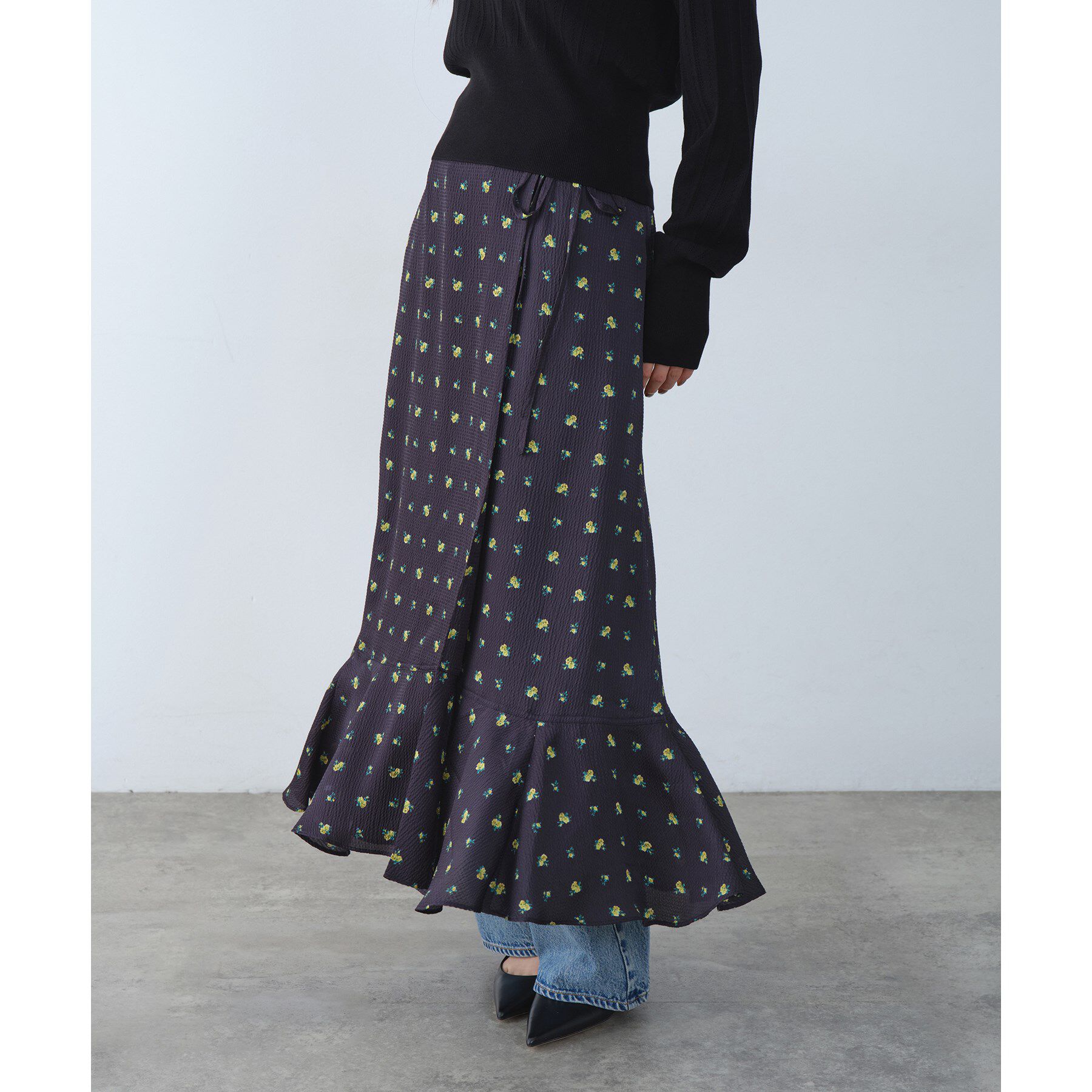 CODE A「blooming flower wrap skirt」|スカート|