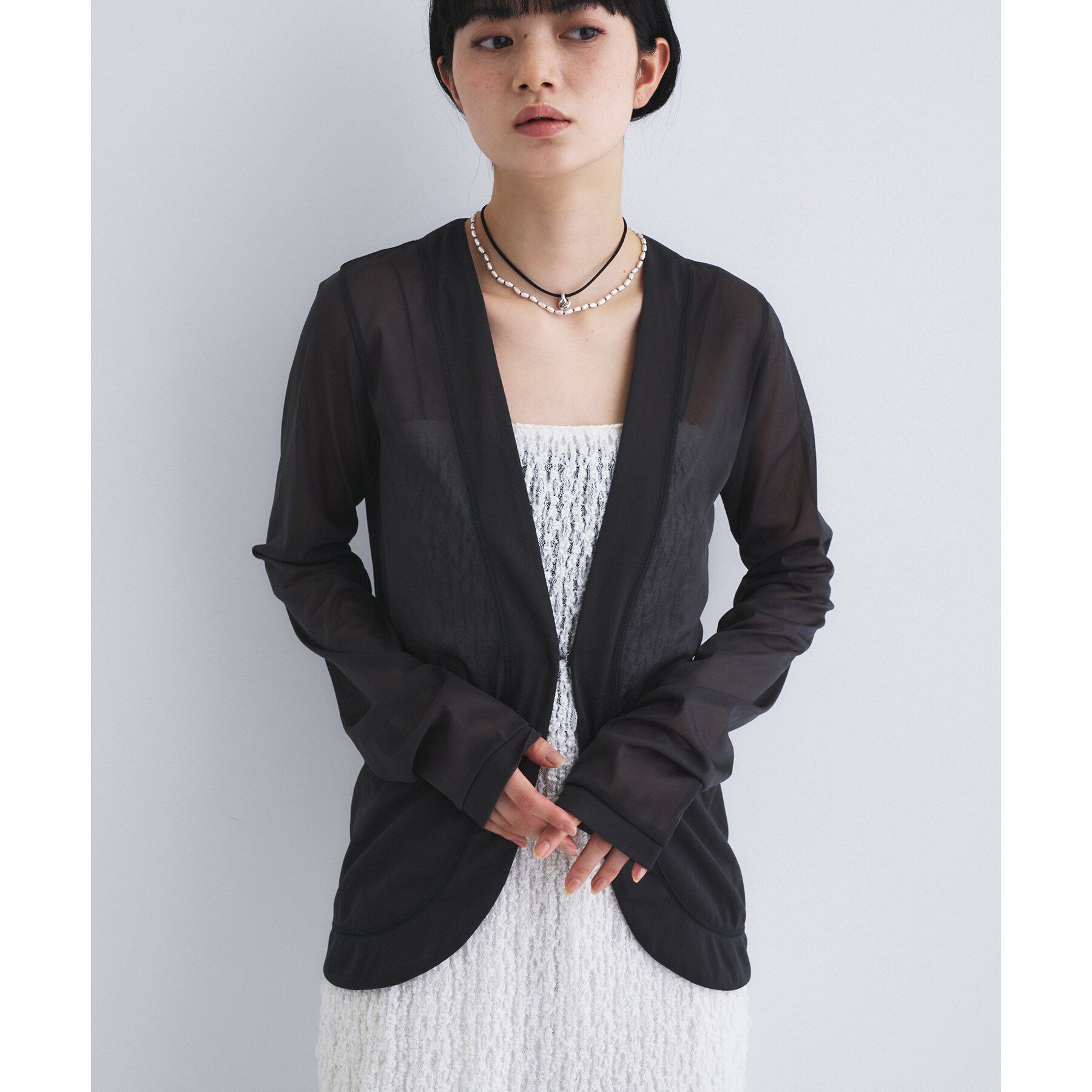 CODE A「sheer jersey cardigan」|カーディガン|