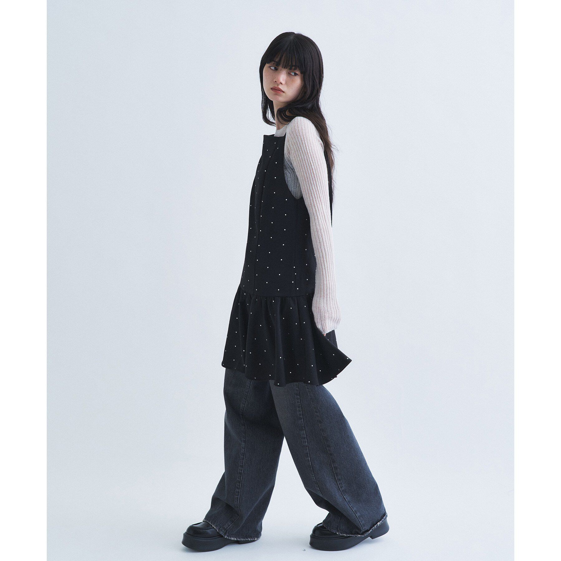 CODE A「silver dot tunic dress」|ワンピース|