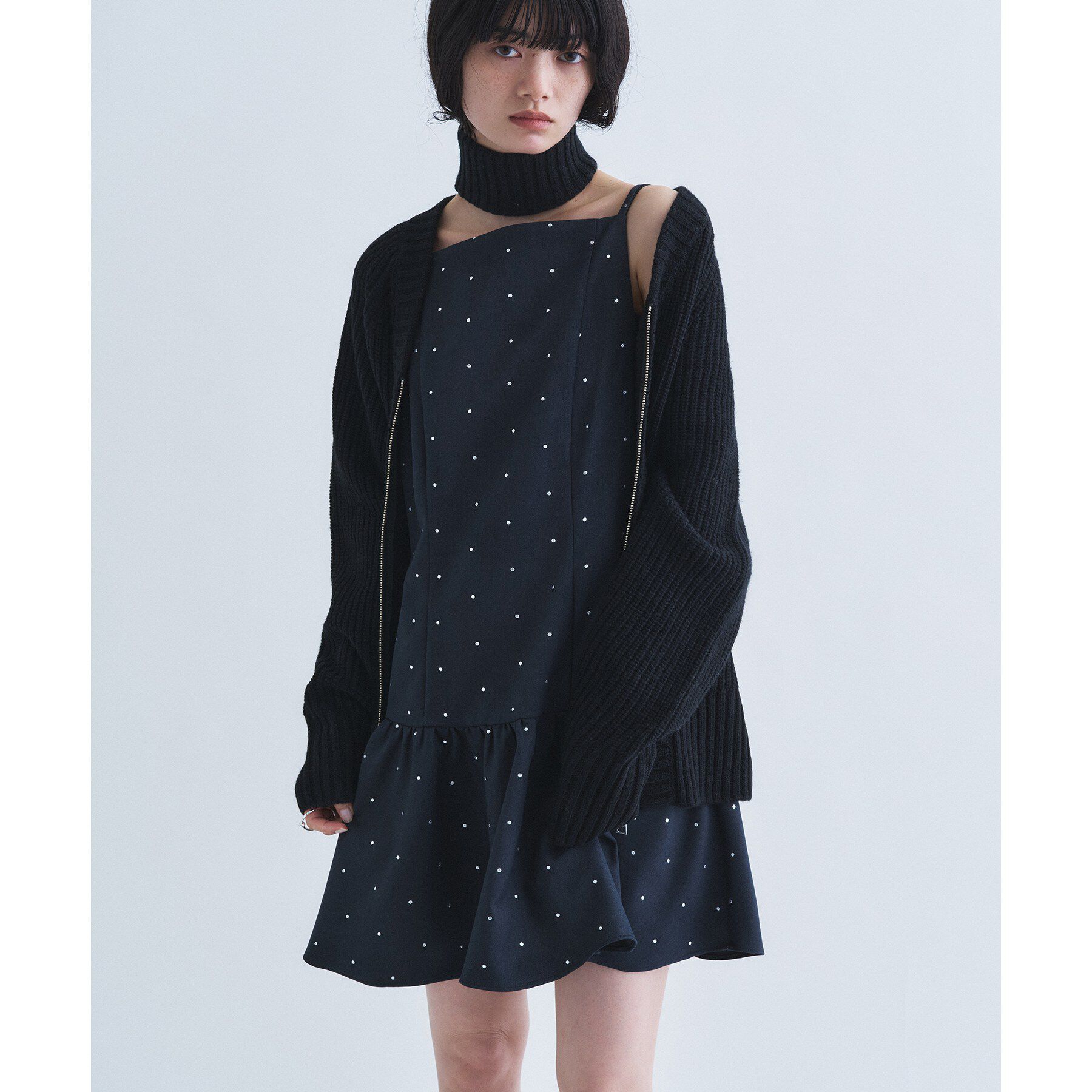 CODE A「silver dot tunic dress」|ワンピース|