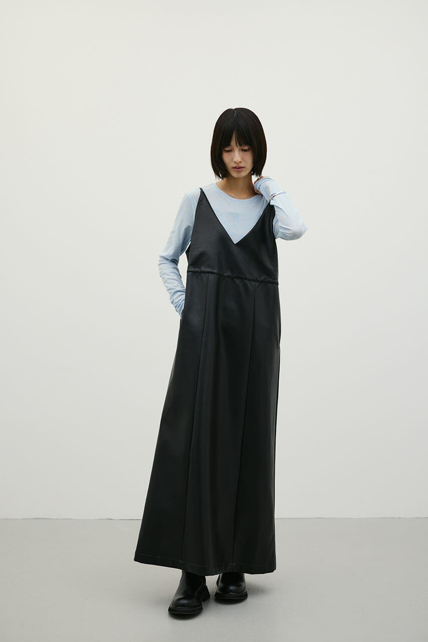 STYLEMIXER「フェイクレザーキャミワンピース」|ワンピース|