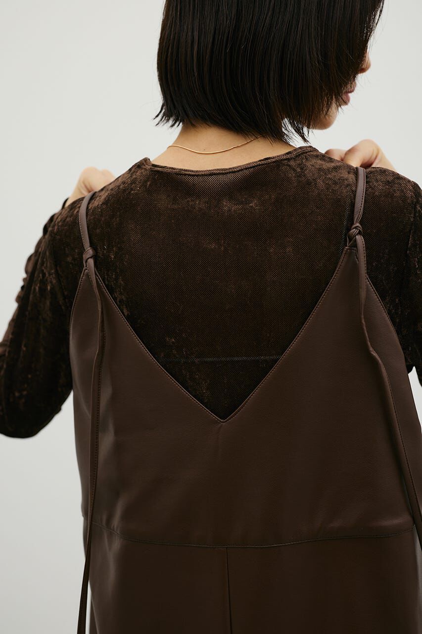 STYLEMIXER「フェイクレザーキャミワンピース」|ワンピース|