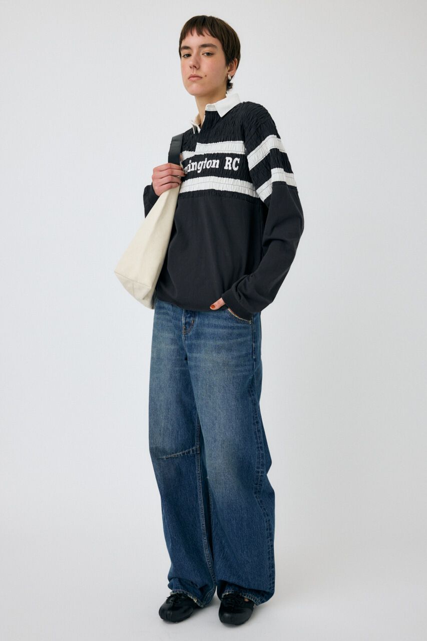 MOUSSY「SHIRRING RUGBY シャツ」|Tシャツ・カットソー|