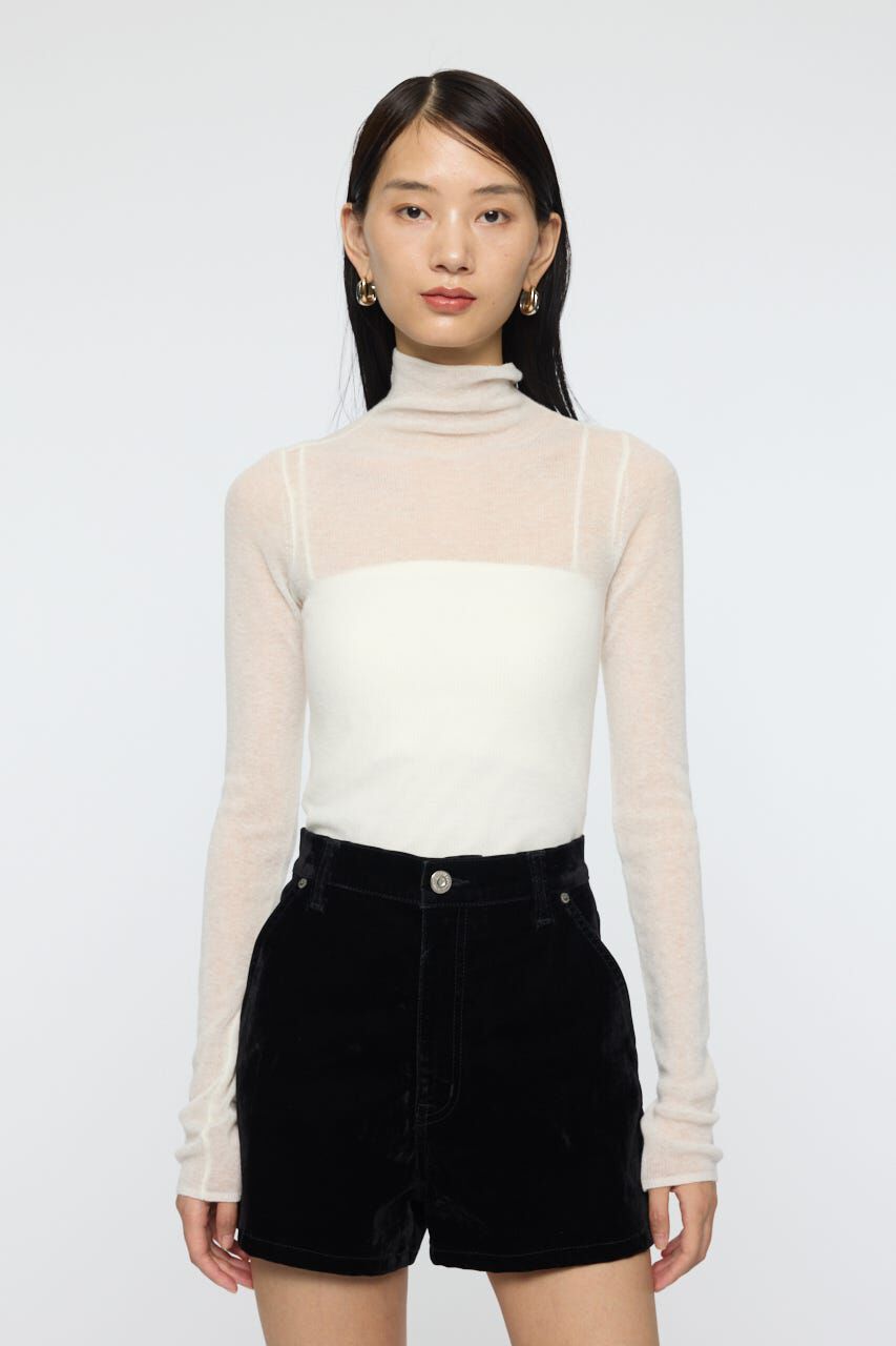 MOUSSY「SHEER TURTLE NECK ニットトップス」|ニット・セーター|