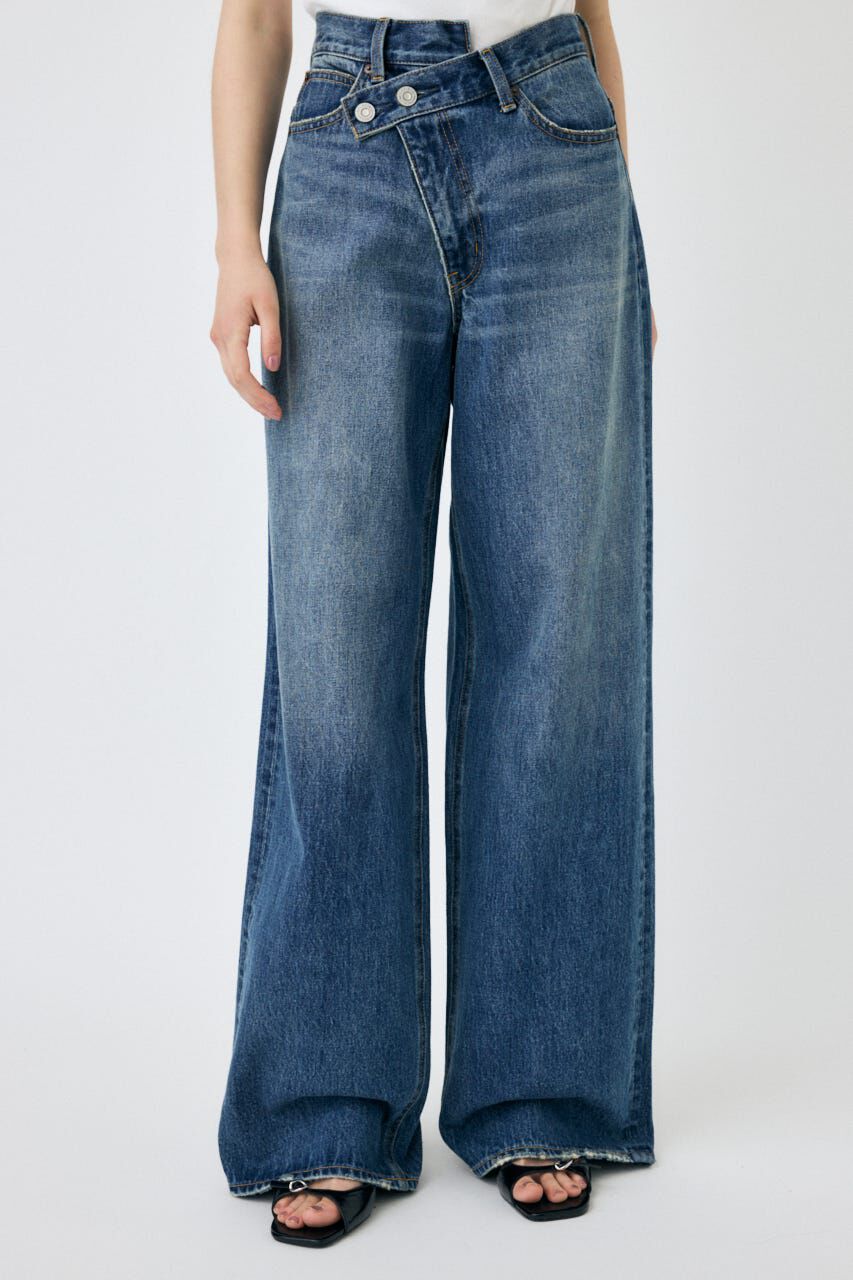 MOUSSY「CROSS WAIST WIDE ストレート」|デニム|