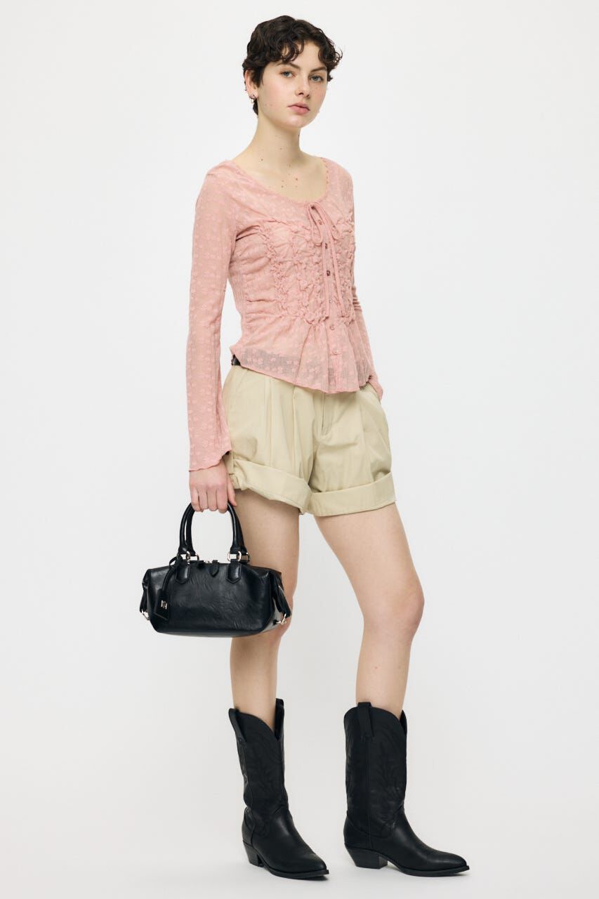 MOUSSY「SHIRRING LACE トップス」|Tシャツ・カットソー|