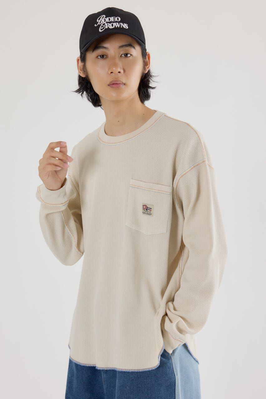 RODEO CROWNS「ピグメントワッフルトップス」|Tシャツ・カットソー|