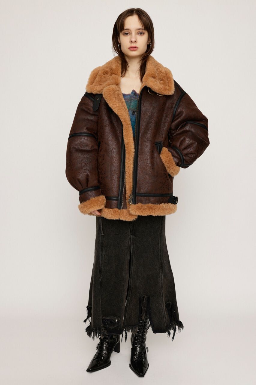 SLY「VINTAGE FAUX SHEARLING ジャケット」|ブルゾン・スタジャン|
