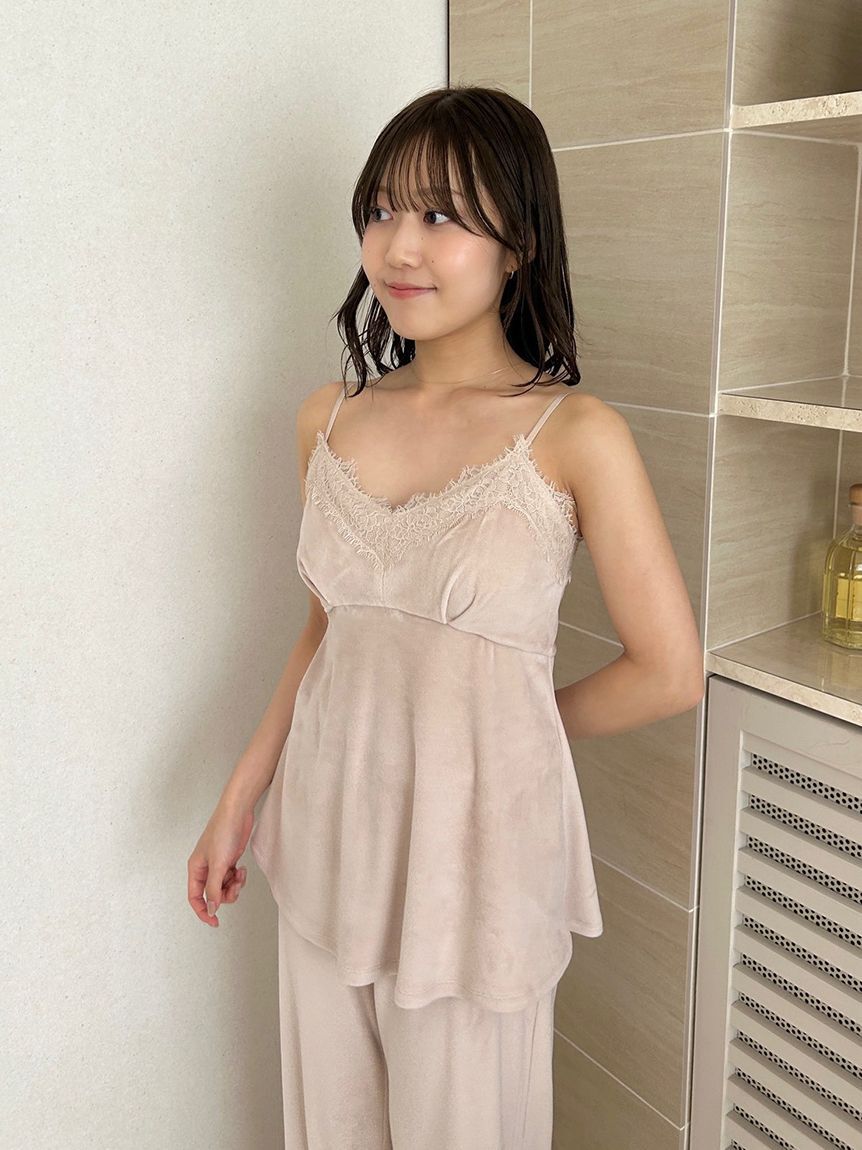 SNIDEL HOME「【イフミック(R)】シルキーフリースカップインキャミソール」|ルームウェア|PNK