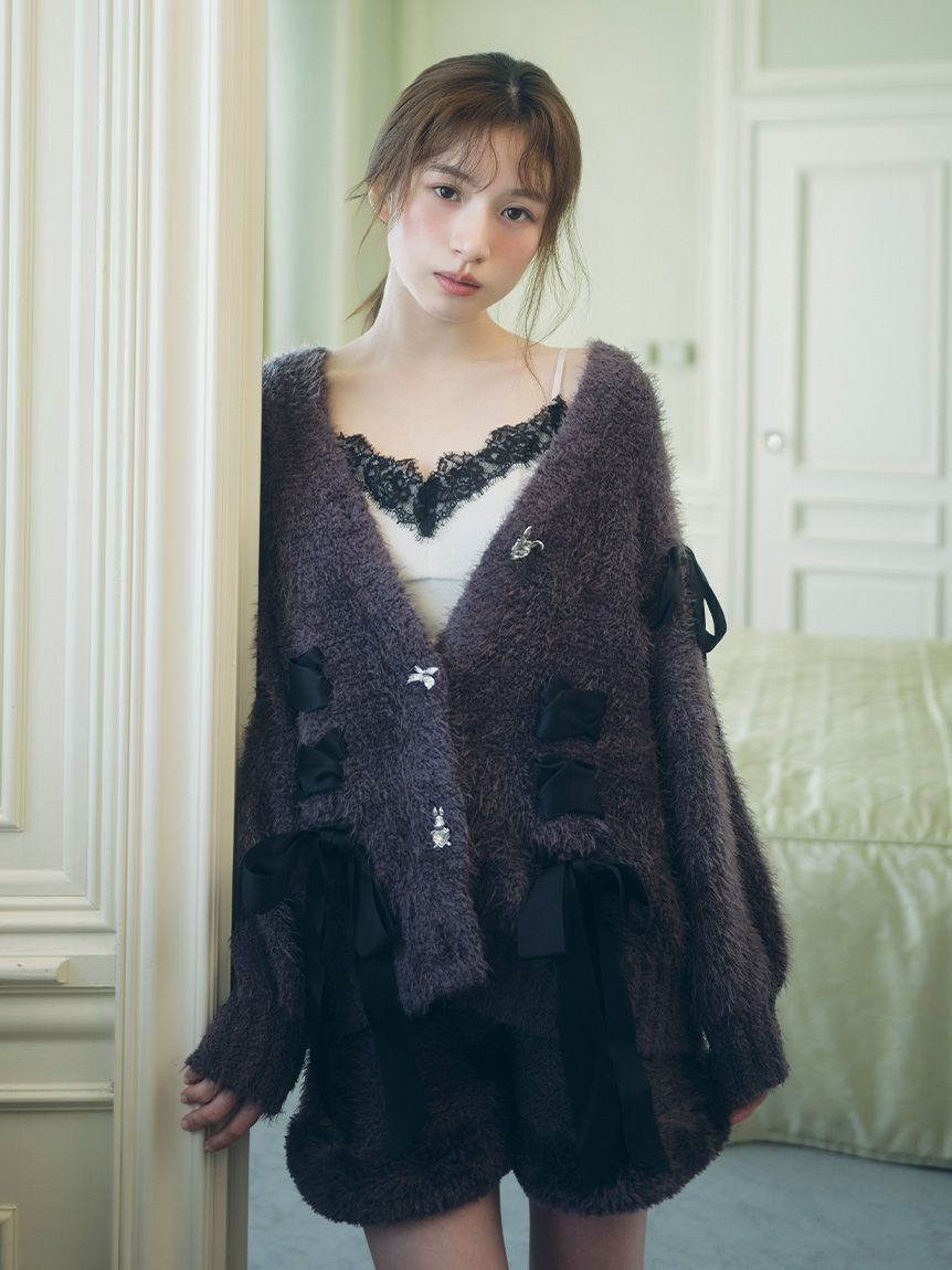 SNIDEL HOME「【Halloween】リボンニットカーディガン」|ルームウェア|GRY
